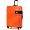 WITTCHEN Valigia da viaggio grande trolley valigia check-in guscio rigido ABS 4 ruote piroettanti chiusura a combinazione maniglia telescopic Groove Line arancione Ryanair/ITA Airways/easyJet/Wizz Air