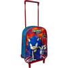 CARTOON Zaino con trolley Sonic Prime borsa per la scuola asilo materna zainetto 28 cm con ruote e manico allungabile