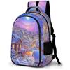 WECECE Zaino Scuola Snow Scene Ragazza 13 Anni Zaino Scolastico Beautiful Landscape Ragazzi Media Cartella per Libri Laptop Porta del Frigorifero, Bookbag Attività Scolastiche
