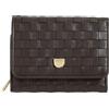 DuDu Portafoglio Donna in Pelle Intrecciata - Portafogli Compatto con Portamonete a Cerniera Zip, Porta Banconote Porta Carte Elegante (Coffee brown)