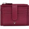 SKYLE Portacarte Bifold in Pelle da Donna, Protetto RFID con 9 Scomparti per Carte e Finestra per Documento d'Identità e Tasca con Cerniera per Contanti e Monete, Design Italiano (Bordeaux)