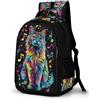 WECECE Zaino Scuola Kitten Musical Note Ragazzi 15 Anni Zaini Animal Cat Motif Ragazzo Classe 8-10 Cartella Scolastica Impermeabile Grande Gita Scolastica Viaggio School Bag