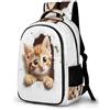 WECECE Zaino Scolastico Cat 3D Print Ragazzo 11-15 Anni Zaino Scuola Animal Kitten Motif Ragazza 11-15 Anni Cartella Scolastica Classe 8-10, Daypack Outdoor Leggero Resistente