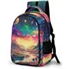 WECECE Zaino Scolastico Planets Cosmos Bambina Classe 3 Borsa Scuola Colourful Alunno Primaria Stile Porta del Frigorifero Cartella Scolastica 7-11 Anni, School Bag Tempo Libero