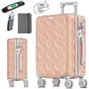 KESSER® Valigia da viaggio in ABS rigida con serratura a combinazione, bilancia e portafoglio, ruote a 360°, valigetta per business, trolley con asta telescopica e maniglia