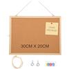 Doukesh Bacheca in sughero, 20 x 30 cm, con cornice in legno, lavagna in sughero, con 5 spille, ideale per ufficio, scuola, camera da letto e casa