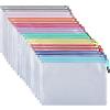 ipow 30pcs Sacchetto di Zip Impermeabile A4,Borse di File Mesh con Cerniera,Busta Sacchetto Portadocumenti per Uffici,Busta Plastica Trasparente per Cosmetici Oggetti 10 Colori
