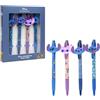 Disney Lilo e Stitch Penne, Confezione da 4 Penne, Inchiostro Nero, Stitch e Angel 3D Design