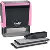 Trodat Printy 4913 - Timbro autoinchiostrante fai da te, 5 linee, personalizzato, con inchiostro nero, colore: rosa