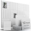 Woovio 120x90cm Bacheca Sughero Autoadesiva 12 Pezzi, Bianco