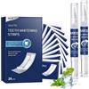 Impoditiongs Kit Sbiancante Denti,Cura Sbiancamento de dentali Kit,Penna Sbiancante dei Denti e Strisce Sbiancanti dentali,Facili da usare & sbiancamento dei denti,Per illuminare il sorriso