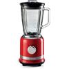 Ariete 585 Frullatore Moderna, 1000W, Capacità 1,5 L, 4 velocità + Funzione Pulse, Tazza in vetro graduata, 4 lame in acciaio inox, Rosso