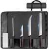 MOSFiATA Set Coltelli Macellaio con Borsa Trasporto: Coltello Prosciutto 30cm, Macellaio 25cm, Disossatore 15cm, Acciaino Affilatore, Ideale per Uso Domestico Cucina e Barbecue All'Aperto