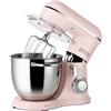 Kitchen in the box Impastatrice Planetaria, 5L Planetaria Professionale 1300W, 10 Velocità con Uncino Impastatore, Mescolatore e Frusta Sbattitrice (Rosa)