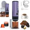RoserRose Caffettiera Portatile, Macchina per Caffè Viaggio - Senza Fili & Auto-Riscaldante - Con Batteria 7800mAh, 15 Bar di Pressione - Compatibile con NS/DG/Caffè Macinato (Viola)