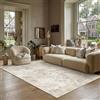 PureCozy Tappeto Salotto 160x230cm Beige Tappeti Lavabile in Lavatrice Antiscivolo Moderno Astratto Grande Carpet Cameretta Scendiletto Camera da Letto Ufficio Pelo Corto Rug