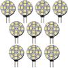 Qasim 10x G4 LED Ampadine Bianche non Dimmerabili 5050 12SMD Angolo del Fascio di Luce 110° per Interni Camper Roulotte Barche Ricambio per Alogeni DC 12 V