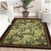 Generic 60x90 Tappeto lavabile verde foglie soggiorno antiscivolo vintage boem botanico foresta pelo basso quercia camera letto sala pranzo ufficio casa dormitorio nursery