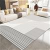 Generic Tappeto lavabile di grandi dimensioni per soggiorno tappeti per camera da letto morbido tappeto a pelo basso moderno stile geometrico minimalista, grigio, 80 x 150 cm