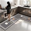 Treer Tappeto Cucina Antiscivolo Lavabile, Tappeto per Cucina in Diatomite Tappeti Runner Moderni Forma a L Tappetino Assorbente per Ingresso Bagno (Coniglio - giusto,80x120x45cm)