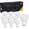 Blewandy Lampadine LED GU10, 5W Lampadina GU10 Equivalenti a 40W | 3000K Luce Bianca Calda 450 Lumen, Angolo del Fascio di 120°, Faretto LED GU10 Non Dimmerabile, Pacco da 10
