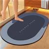 FANWINKJ tappeto diatomite bagno, 60 x 90 cm, Tappetino da doccia, super assorbente, antiscivolo, lavabile, ad asciugatura rapida, per doccia, vasca da bagno, WC, ideale come strapazie (blu)