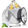 BUERPINKING Secchiello Ghiaccio, 4L Porta Ghiaccio con Coperchio, Colino e Pinza per Ghiacci, contenitore termico a doppio parete per ghiacci, raffreddatore per champagne, birra e vino - porta ghiaccio