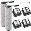 Veftsvy 4Pcs Filtro di Ricambio e 2Pcs Spazzole a Rullo per Tineco Floor One S5/ S5 Pro/ S5 Pro 2/ S5 Extreme Smart Wet Dry, (2 Spazzola Rotante + 4 Filtri HEPA + 1 Spazzola per la Pulizia)