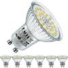 EACLL Lampadine LED GU10 6W Equivalente a Alogena 100W, Pacco da 6, 745lm Bianco Naturale 4000K, Faretti AC 230V senza Sfarfallio, Angolo a Fascio 120° Spot, Non Dimmerabile Lampade Riflettore