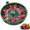 YUNFAN Self Spinning Berry Washing Bowl,Automatic Swirl Fruit Colander with Drain,Multifunctional Vegetable Cleaner-360 Degree Cleaning,Multipurpose Basket for Kitchen,Blackberries Strawberries(Plastics)