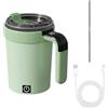 MiOYOOW Tazza Frullatore, 380ML Tazze Automatica Magnetico con Coperchio e Cannuccia con Display della Temperatura, Tazzine Automescolante per Caffè per Casa Viaggio Ufficio, Tazza per Frullatore Elettrico