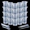 BellaGesundheit Set di 20 misurini in resina epossidica da 100 ml, con 10 bastoncini e 10 pipette, misurini graduati di precisione in plastica con scala di misurazione chiara per colata di resina, mix di colori