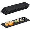 Relaxdays 24x Tavolette in Ardesia, Piatti Spaziosi, da Portata, per Scrivere, 30x10 cm, Antracite