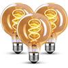 KANQIAO Lampadine E27 Vintage 4W Dimmerabile Edison Retro G80 - Ambra, 3 pezzi | Lampadine LED E27 luce calda 2200K filamento LED Retro Decorativo per la nostalgia e l'illuminazione retrò in casa Café Bar