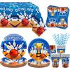 Obussgar Decorazione per feste di bowling, accessori per la tavola per feste di compleanno con piatti, bicchieri, tovaglioli, tovaglia, cannucce, per 20 persone