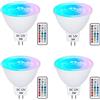 DoRight 3W Lampadine GU5.3 LED, MR16 Dimmerabile 12V Faretti LED, Lampadina con Telecomando RGB+Bianco Freddo 6000K, 16 Colori con funzione di memoria e temporizzazione, 30W Equiv.4 pezzi