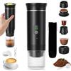 VHV Caffettiera Portatile 3 in 1, Caffettiera Ricaricabile Portatile da Viaggio, Macchina da Caffè Espresso 12V per Capsule, Caffè Macinato, per Camping, Ufficio, Viaggio, Casa, Auto (Nero)