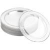 Matana 20 Piatti di Plastica Rigida Trasparente con Bordo Argentato, 26cm - Eleganti, Robusti e Riutilizzabili - Matrimoni, Compleanni, Natale, Feste