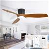 Sofucor 132cm Smart Ventilatore da soffitto con luce, silenzioso ventilatore da soffitto con Alexa/APP/Google, Telecomando, WiFi, 3 Temperature di Colore, DC, Timer, 6 Velocità per Camera da Letto