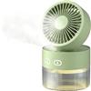 HADAVAKA Mini Misting Personal Fan with Night Light, Foldable Usb Rechargeable Fan with Humidifier, 3-Speed, 350ml Water Tank, Portable for Home, Office & Outdoor Use (Green)