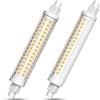 Luxvista 15W R7S 118mm Lampadina LED, Equivalente 150W R7S Lampada Alogena, Bianco Caldo 3000K J118 J Tipo Proiettore Super Luminoso Angolo di Fascio 300°, Non Dimmerabile (Confezione da 2)