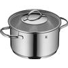 WMF Aparto - Pentola grande 20 cm, con coperchio in vetro, adatta a induzione, 3,3 l, in acciaio inox Cromargan, lucidata, non rivestita