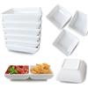 STOUCLA Ciotoline per salse,12 pezzi quadrate ciotoline per aperitivo | ciotole aperitivo,per snack, sushi, salse di soia, spezie, contorni, frutta e snack,Bianco