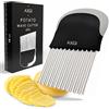 Axer Tagliapatate Ondulate in Acciaio Inossidabile - Coltello Ondulato per Verdure - Taglia Verdure e Frutta per Bambini e Adulti - Taglia Patate Fritte - Vegetable Cutter - French Fries Cutter