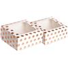 Anniversary House J104 - Confezione da 2 scatole per dolcetti, stampa a pois, oro rosa, motivo a pois, 7,5 x 16 x 16 cm, confezione da 2