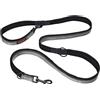 Halti Guinzaglio a doppia estremità HALTI - guinzaglio da addestramento con imbottitura in neoprene, tessuto catarifrangente 3M e lunghezza regolabile. Ideale per cani piccoli e medi (taglia S, nero)