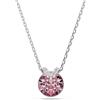 Swarovski Bella V Collana Pendente, Gioiello con Cristalli Rosa, Pietre Preziose a Taglio Round, Chiusura a Moschettone, Placcatura in Tonalità Rodio, 38-43 cm, 1,3 x 1,1 cm