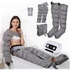 LQJHDM Pressoterapia Gambe e Addome, Macchine Stivali Pressoterapia Professionale Per Casa, 6 Camere Massaggiatore Stivali, 0-30 Min, 30-240 Mmhg Regolabili (Grigio Gambe+addome+braccia, XL)