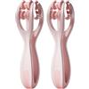 SDFWGG 2 Pezzi Massaggiatore per Mani e Dita a Forma Ergonomica Rullo Doppio Rullo Mano Dito Massaggiatore Acupressione Bifacciale per Dita e Mani (Rosso Rosa)