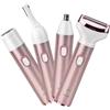 Generico Rasoio Elettrico Donna Ricaricabile Professionale - Rasatura Delicata Anti Irritazione per Viso, Gambe, Ascelle e Zona Bikini, Depilatore Portatile Senza Fili, Compatto e Leggero da Viaggio